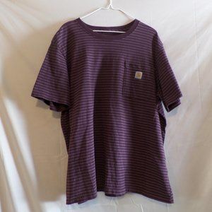 Carhartt Women’s Original Fit Wine Striped T-Shirt – Size XXL